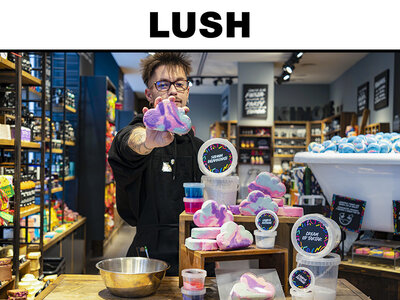 Caja regalo LUSH: 1 taller para hacer una burbuja de baño para 10 personas