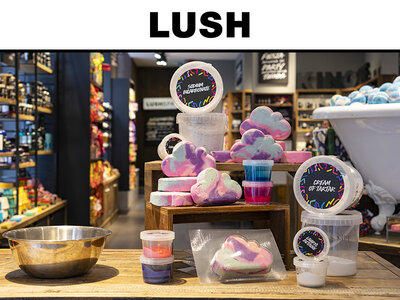 Caja regalo LUSH: 1 taller para hacer una burbuja de baño para 7 personas