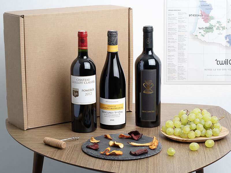 Coffret de 3 bouteilles de vin rouge livré à domicile
