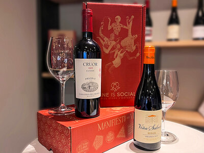 Caja Wine is Social: 2 botellas de vino a domicilio