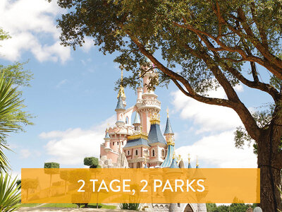 Geschenkbox Tickets für 2 Disney® Parks für 2 Erwachsene und 1 Kind für 2 Tage