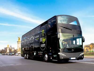 Coffret Dîner insolite 3 plats avec visite de Paris dans le bus à impériale Le Champs-Élysées