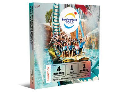 Caja regalo 1 entrada de 1 día a PortAventura Park para 2 adultos y 2 niños