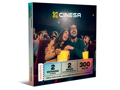 Caja regalo 2 entradas de cine con menú y bebidas