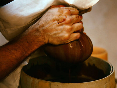 Cofanetto Laboratorio di terracotta e romantica degustazione vicino a Latina