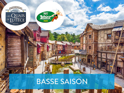 Coffret cadeau Parc Astérix 2025 - Séjour 2 jours / 1 nuit - Hôtel Les Quais de Lutèce 4* en basse saison