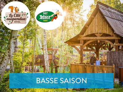 Coffret cadeau Parc Astérix 2025 - Séjour 2 jours / 1 nuit - Hôtel La Cité Suspendue en basse saison