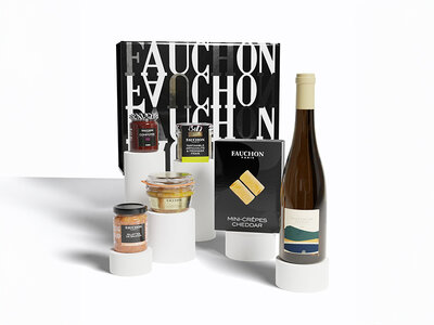 Coffret cadeau Coffret Essentiel blanc Fauchon : délices salés et vin livrés à domicile