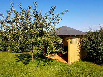 Box 2 Übernachtungen im Campingfass mit Sauna-Zugang in Oberbayern