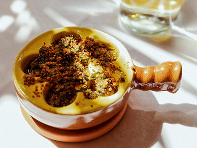 3-retters frokost med øl hos Restaurant Gabrielle for 2