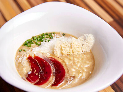 Caja Restaurante Aflamas, en Barcelona: 1 menú de cocina creativa para 2 personas