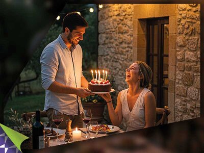 Coffret cadeau Anniversaire savoureux : dîner de 3 ou 4 plats pour 2 personnes