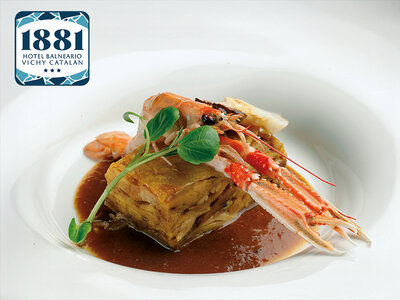 Caja regalo 1881 Hotel Balneario Vichy Catalan 3*: 1 menú degustación de temporada para 2