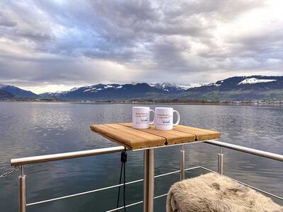 2 Std. Entspannungssauna-Boot für 2 Personen mit Prosecco auf dem Obersee