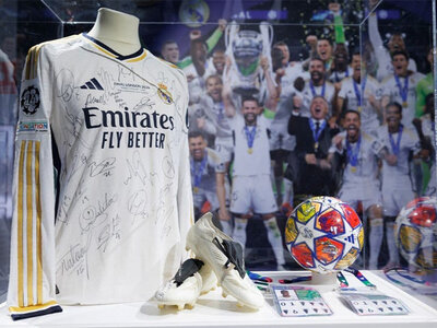 Real Madrid Tour en temporada media: 1 entrada de adulto y 1 de niño para museo, trofeos y magia en el Bernabéu