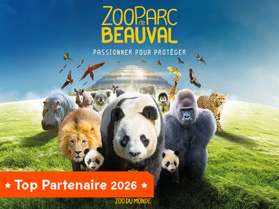 Coffret cadeau Billets pour le ZooParc de Beauval 2026 : 2 entrées adulte et 2 entrées enfant pour 1 journée
