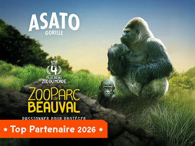 Coffret cadeau Billets pour le ZooParc de Beauval 2026 : 2 entrées adulte et 1 entrée enfant pour 2 journées