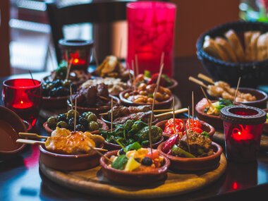 Cena de tapas para dos