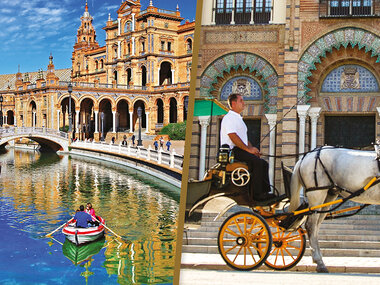 Romance en Sevilla: 1 noche con paseo en coche de caballos para 2 personas