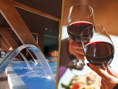 1 acceso a spa de 1h y 30 min y cena con botella de vino