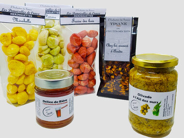 Assortiment de spécialités artisanales sucrées et salées de la Creuse