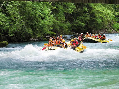 Rafting-Abfahrt auf der Simme mit Transfer und Getränk