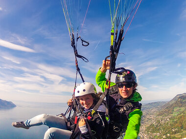 20-minütiger Gleitschirmflug in Villeneuve