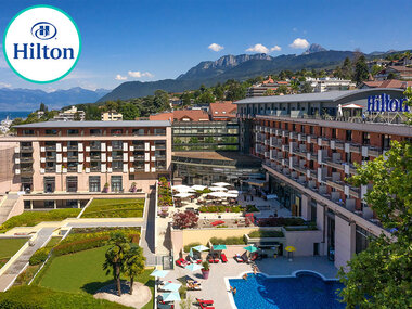 2 jours en hôtel Hilton 4* avec accès illimité au spa et 50 min de massage à Évian-les-Bains