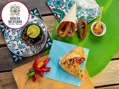 Bodega Mexicana in famiglia: 2 burrito e 2 menù per bimbi con churros e bibite