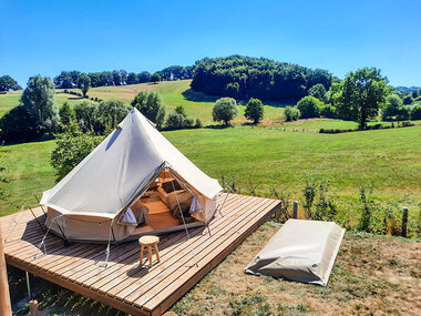 3 dagen kamperen in een ingerichte tent nabij Luik