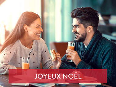 Joyeux Noël : petit-déjeuner avec des bulles