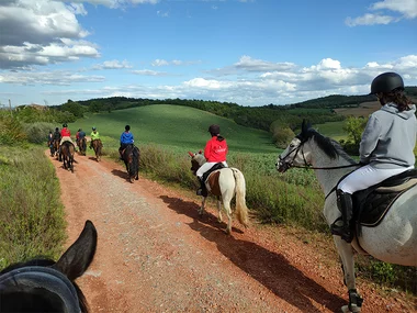 Splendida passeggiata a cavallo (2h) per 2 persone vicino a Siena