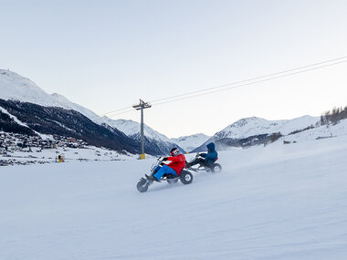 Divertimento sulla neve a Livigno: 3 corse in Snowkart per 4 persone