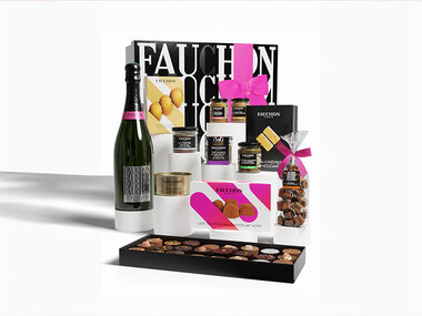 Coffret Follement Fauchon : douceurs sucrées et salées avec champagne livrés à domicile