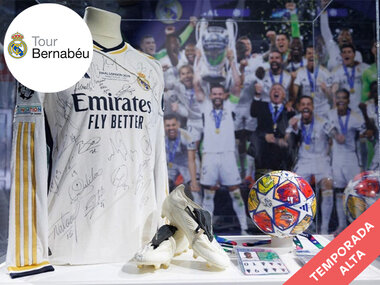 ¡Solo para madridistas!: 2 entradas de adulto para el tour oficial del Bernabéu, museo y vista panorámica en temporada alta