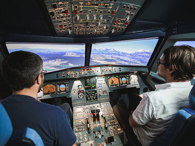 Klar til start i 1 time i en Airbus A320-flysimulator