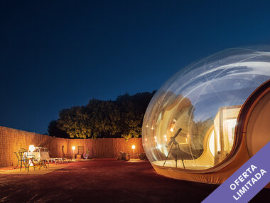 Hotel burbuja Zielo Las Beatas: 1 noche con desayuno y cena romántica en tinaja