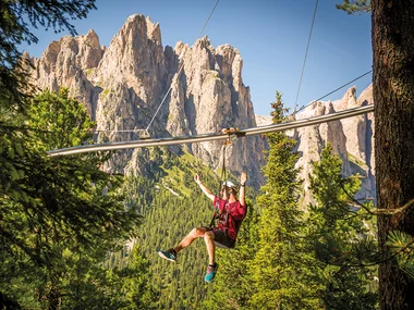 Avventura in Flyline sul Catinaccio Rosengarten