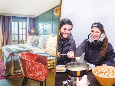 Aufenthalt nahe Gstaad mit Fondue und Besuch eines Iglu-Dorfes