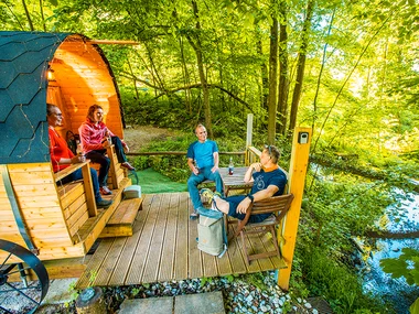 Außergewöhnliche 2 Übernachtungen im Campingfass für 3 Personen