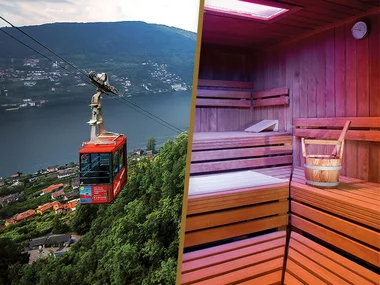 Montée passionnante en téléphérique avec accès au spa de 3h près du lac de Lugano