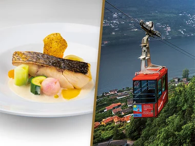 Viaggio in funivia vicino a Lugano in Svizzera