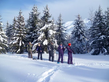 Randonnée en raquettes avec un guide près de Val Thorens