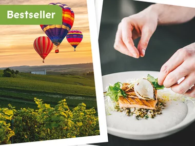 Adembenemende luchtballonvaart met gastronomisch diner