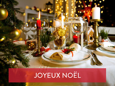 Coffret cadeau de Noël : 1 dîner avec boisson pour 2