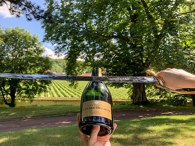 Initiation à la technique du sabrage et dégustation de champagne près de Reims pour 2