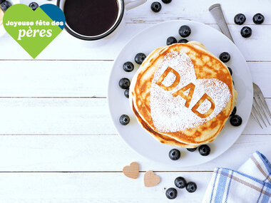 Papa, je t'aime : petit-déjeuner avec bulles