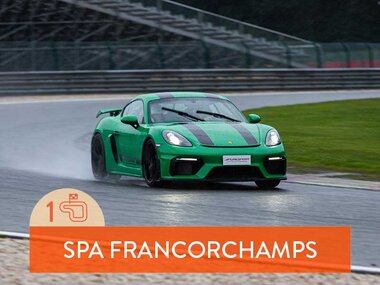 1 ronde racen op het circuit van Spa-Francorchamps in een Porsche 718 Cayman GT4