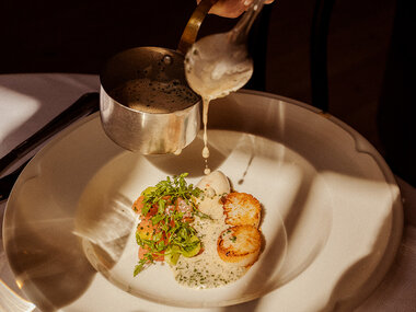 2-retters frokost hos Restaurant Gabrielle for 2
