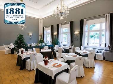 1881 Hotel Balneario Vichy Catalan 3*: 1 menú con postre y bebida y acceso a spa para 2